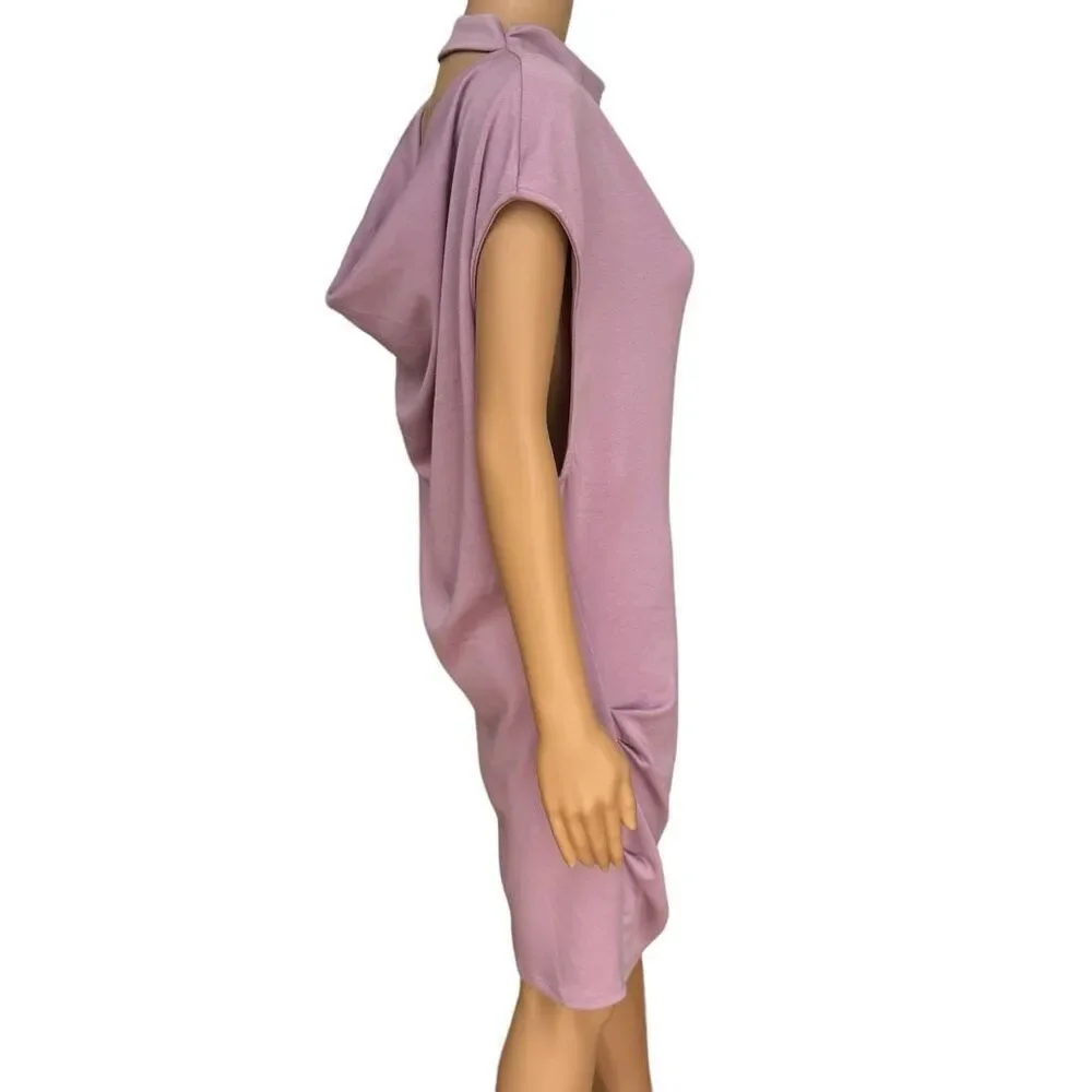 Free People Amelie Lilac Dress mock neck Knit Dress size L